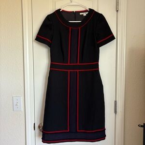 🛑SOLD🛑 Boden Women’s Edith Trim Pencil Dress Utility Navy With Red Trim - SZ 4